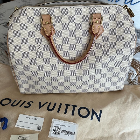 Louis Vuitton Speedy Bandoulière 30 Damier Azur - Picture 6 of 14